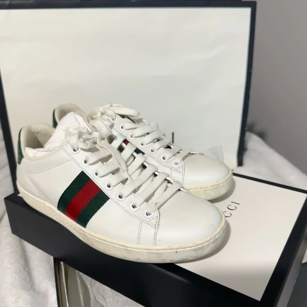 Gucci Ace White Leather Sneakers Size 36 - Picture 3 of 6